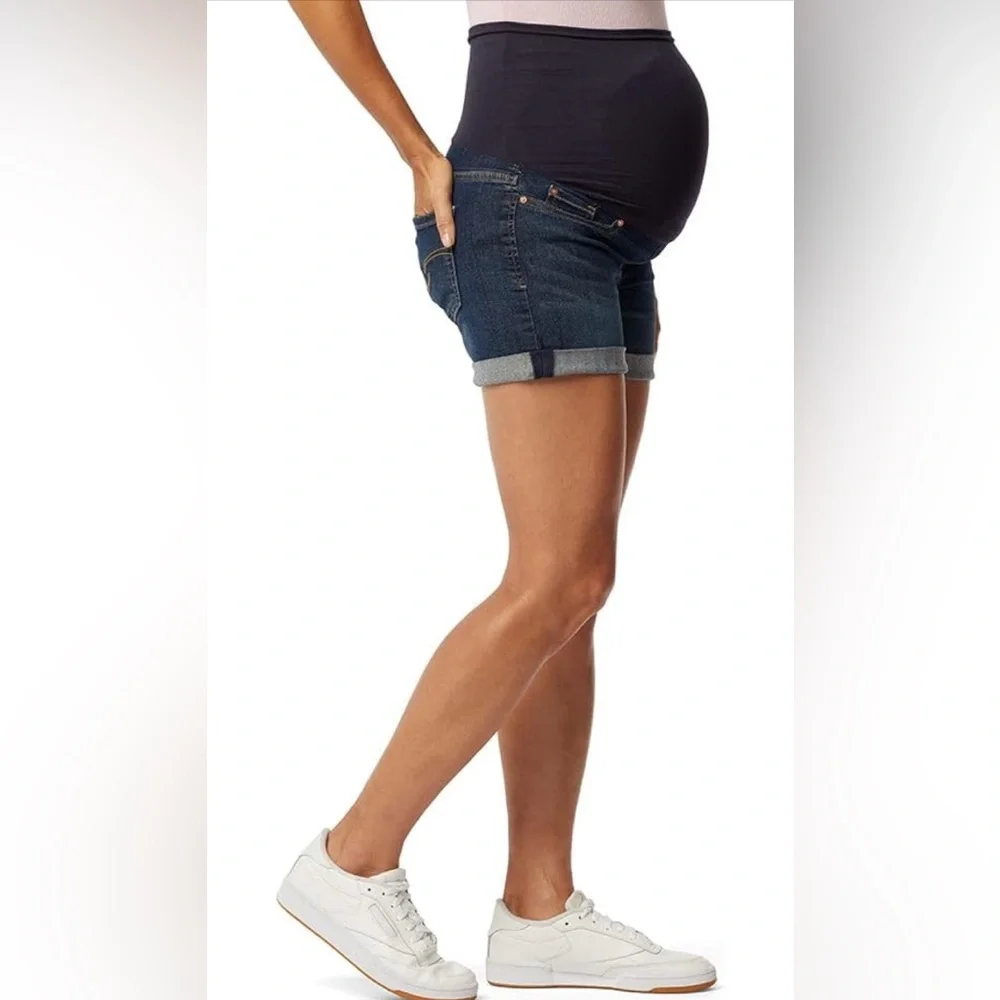 Signature Levi Strauss Women’s Simply Stretch Maternity Shortie S SMALL Mid-rise - Picture 2 of 6